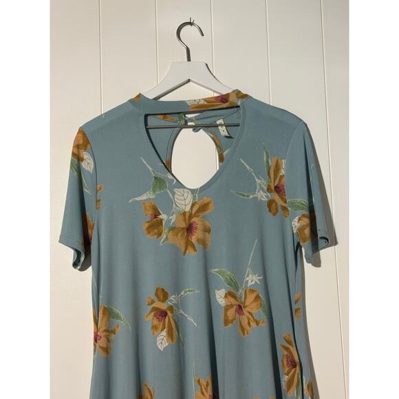 mts Mini Floral Blue Short Sleeve Dress with Pockets Size Medium - Picture 3 of 6